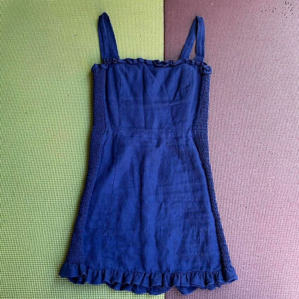 Reformation Blue Linen Dress